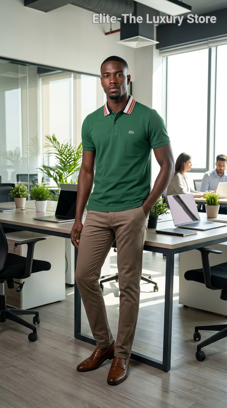 Designer Green Polo Shirt view 3