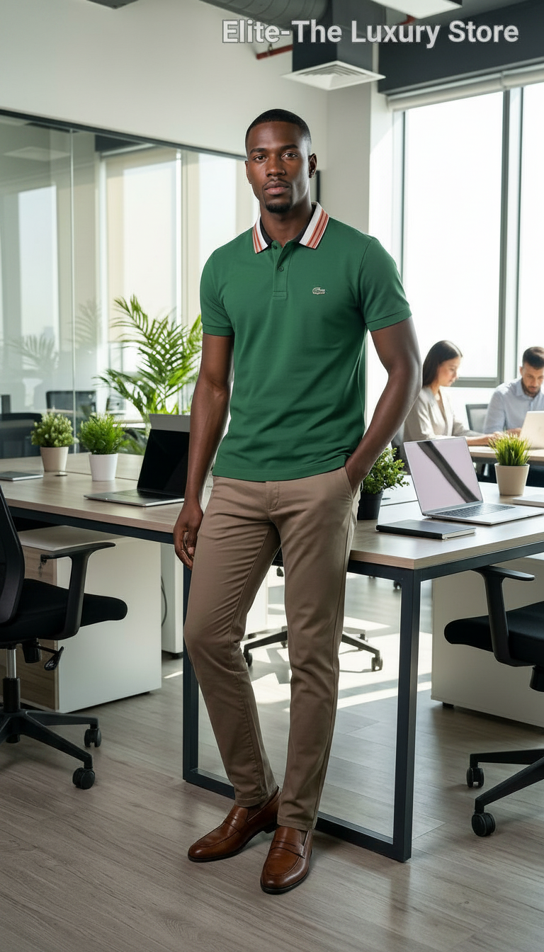 Designer Green Polo Shirt view 2