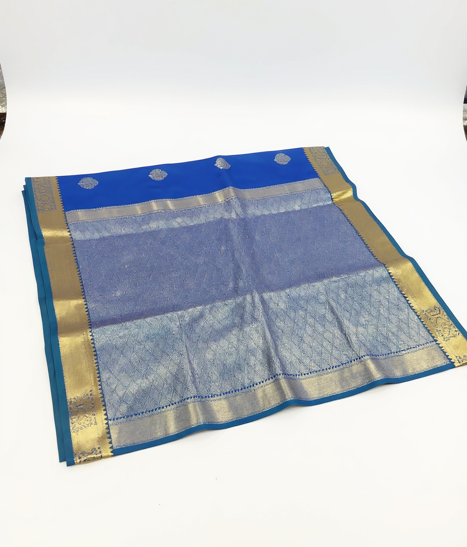 Semi silk Saree Blue 060 view 2