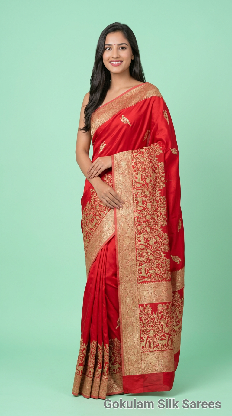 Red Banarasi Saree 012