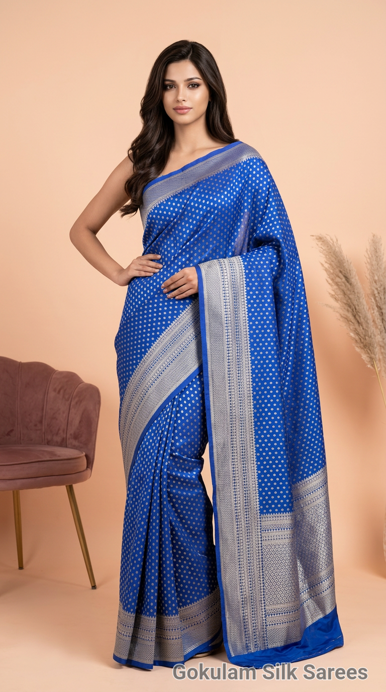 Royal Blue Banarasi 001