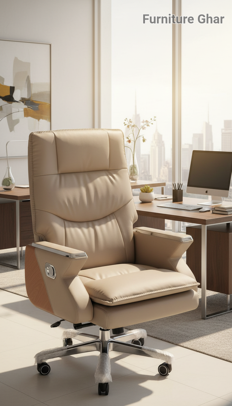 Luxurious Beige Office Chair