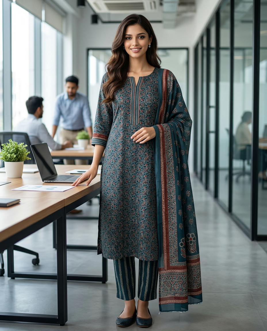 Elegant Printed Salwar Suit view 2