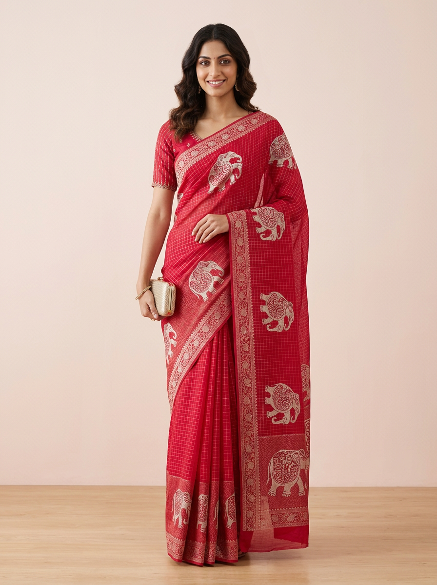 Elephant Motif Saree