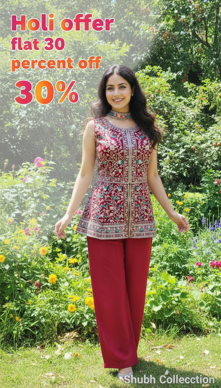 Embroidered Peplum Top by Subh Collection view 2