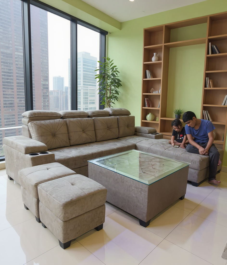 New Art India L-shaped Sofa Set