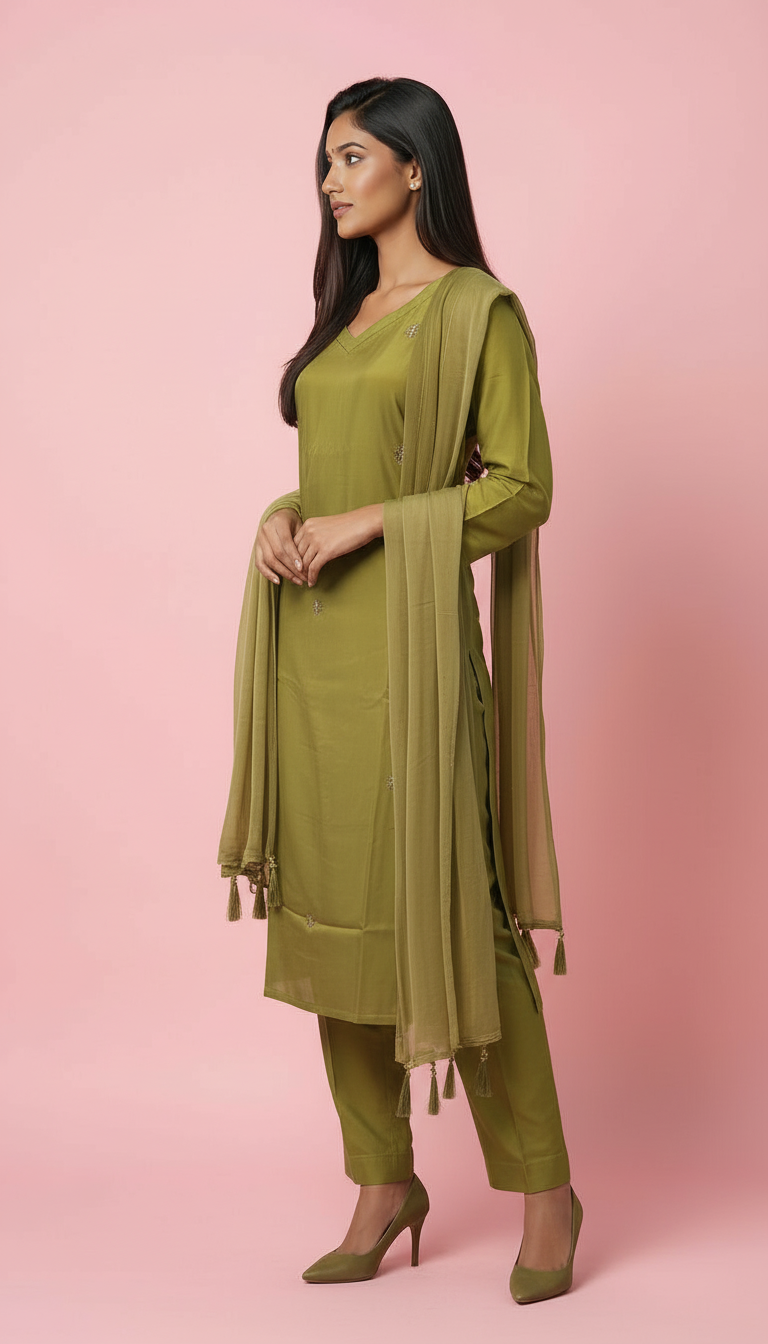 Elegant Green Salwar Suit view 2