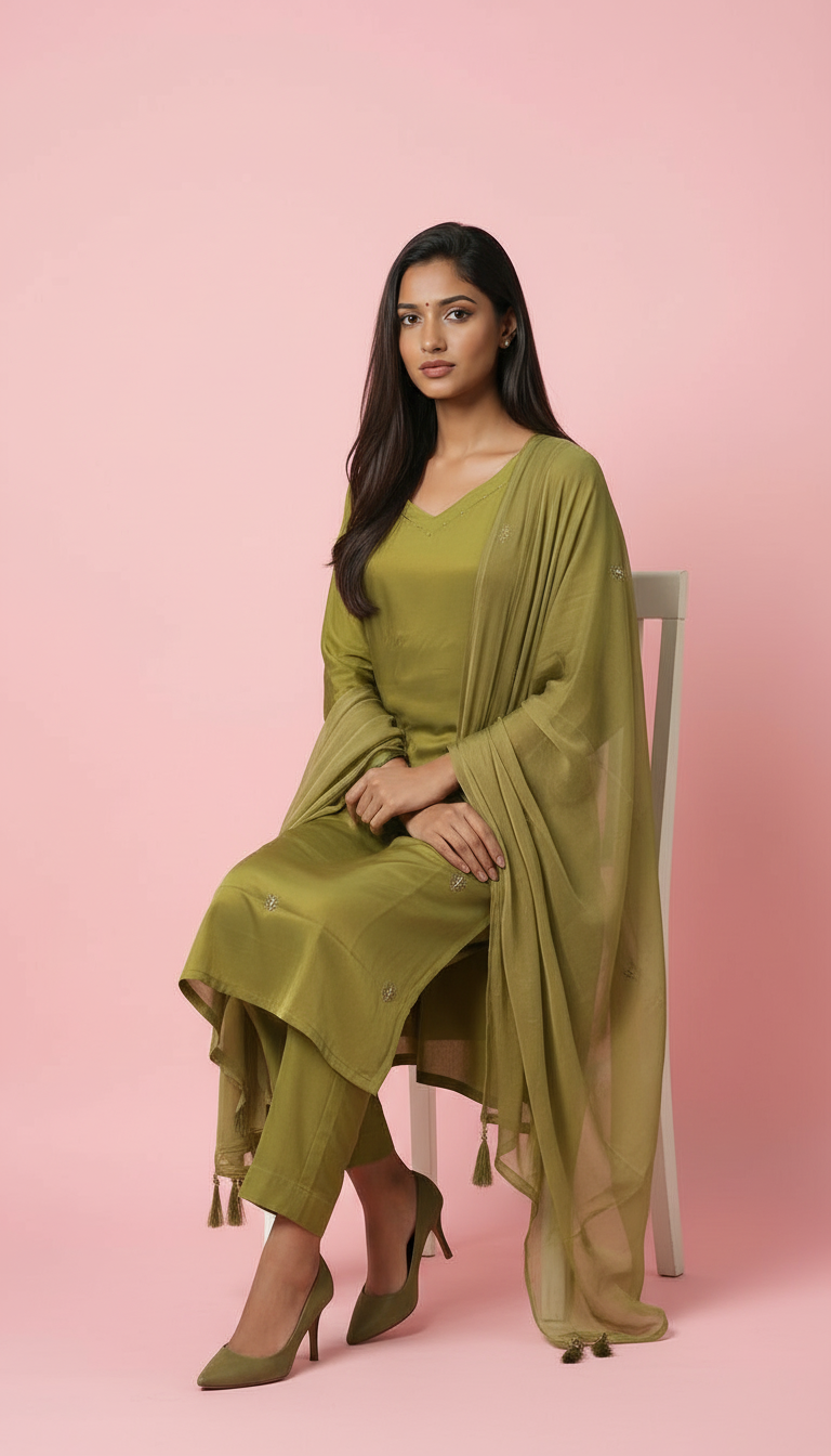 Elegant Green Salwar Suit view 7