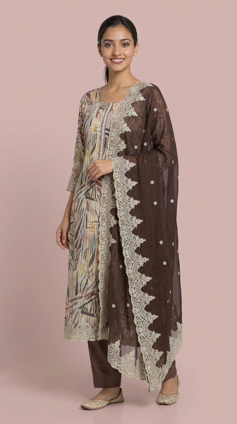 Elegant Embroidered Salwar Suit No HC002308 Brown view 8
