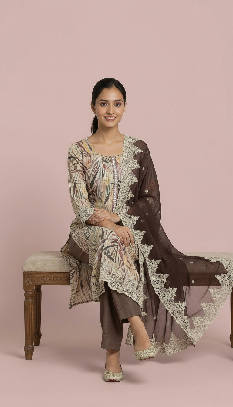 Elegant Embroidered Salwar Suit No HC002308 Brown view 7