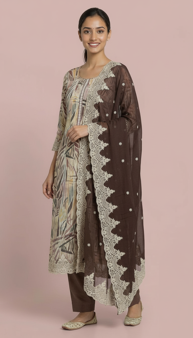Elegant Embroidered Salwar Suit No HC002308 Brown view 6