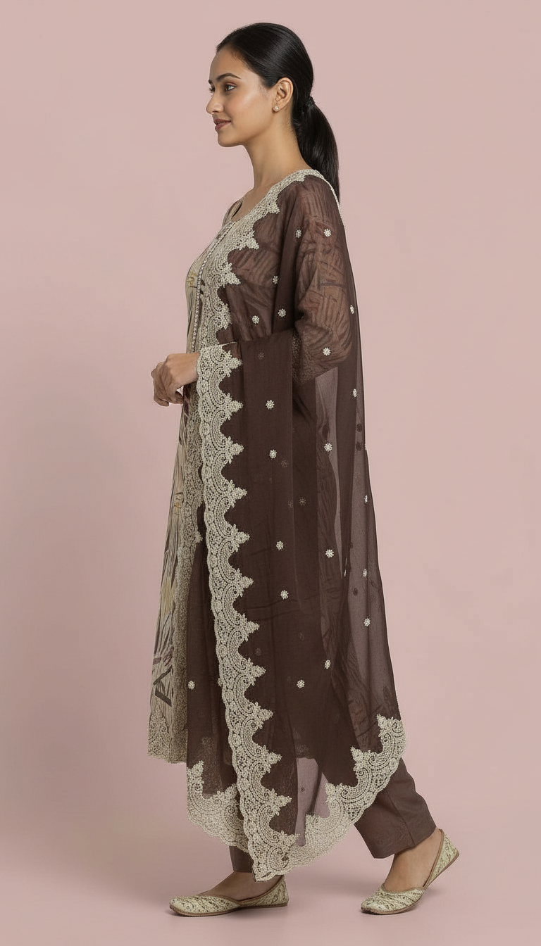 Elegant Embroidered Salwar Suit No HC002308 Brown view 2
