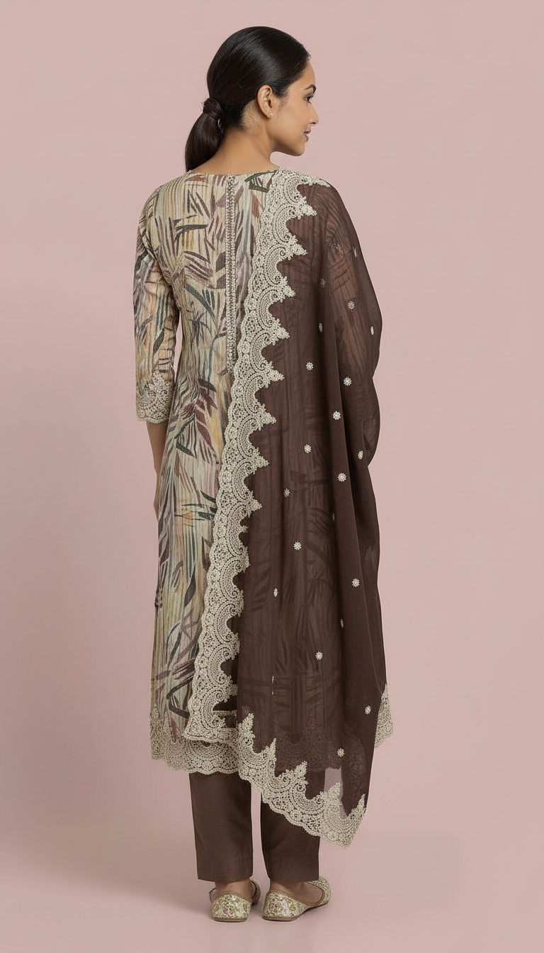 Elegant Embroidered Salwar Suit No HC002308 Brown view 4