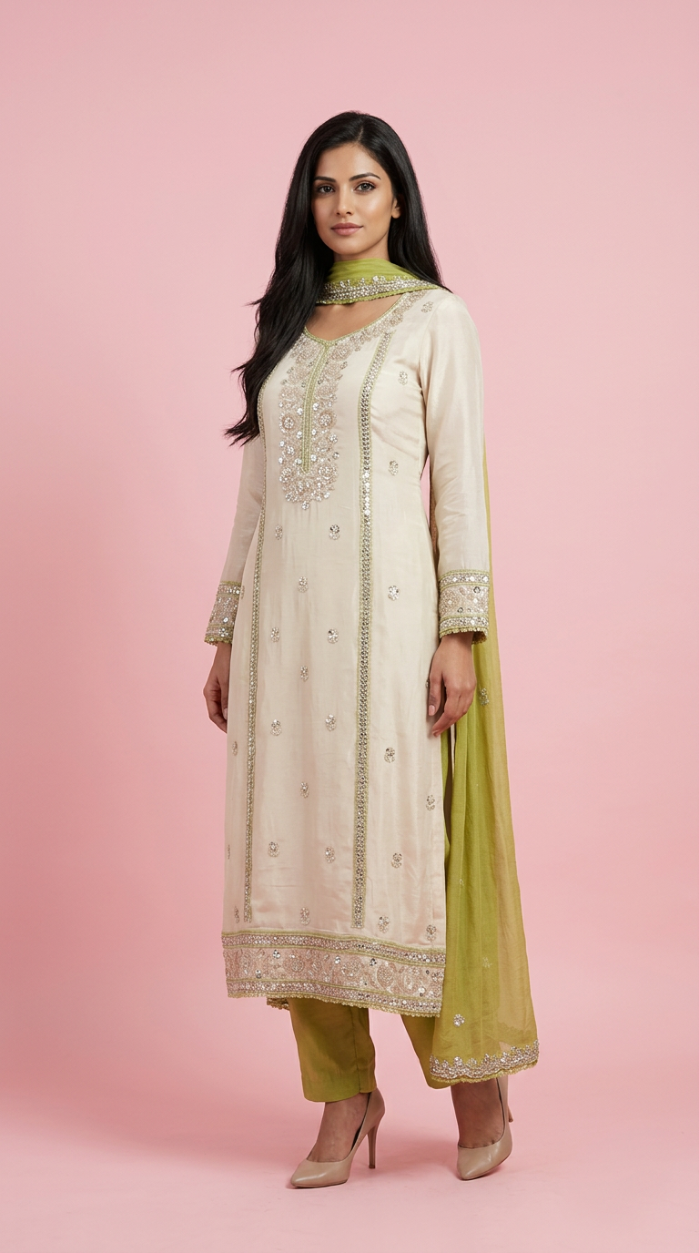 Embroidered Unstitched  Suit view 8
