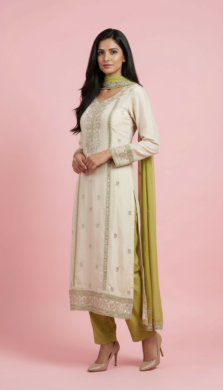 Embroidered Unstitched  Suit view 6