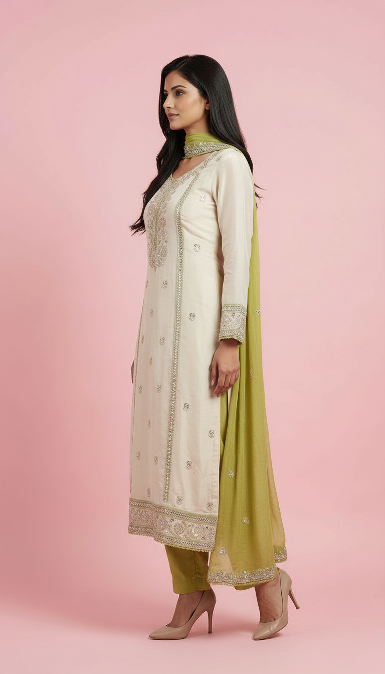 Embroidered Unstitched  Suit view 3