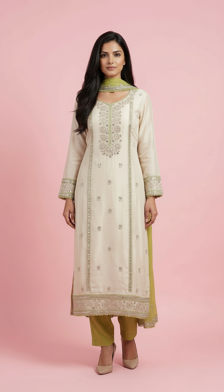 Embroidered Unstitched  Suit view 2
