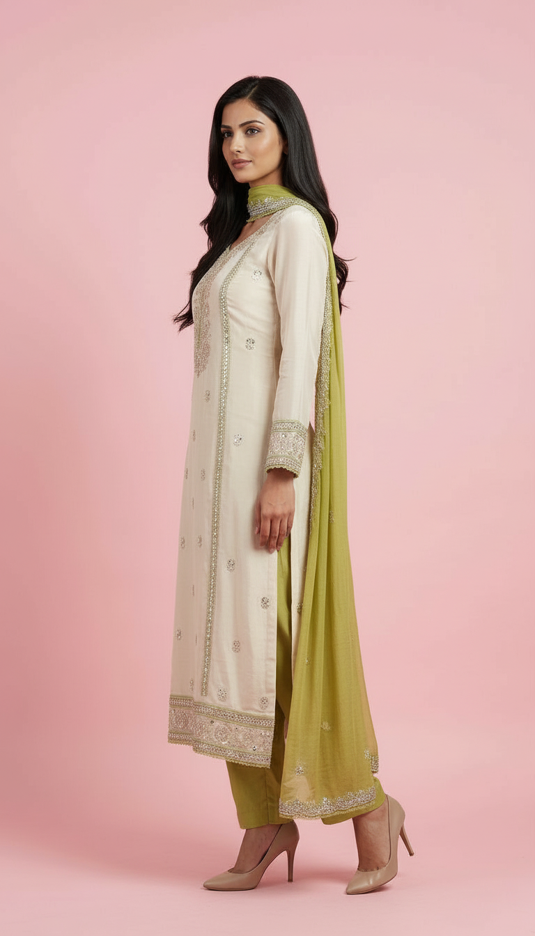 Embroidered Unstitched  Suit view 4