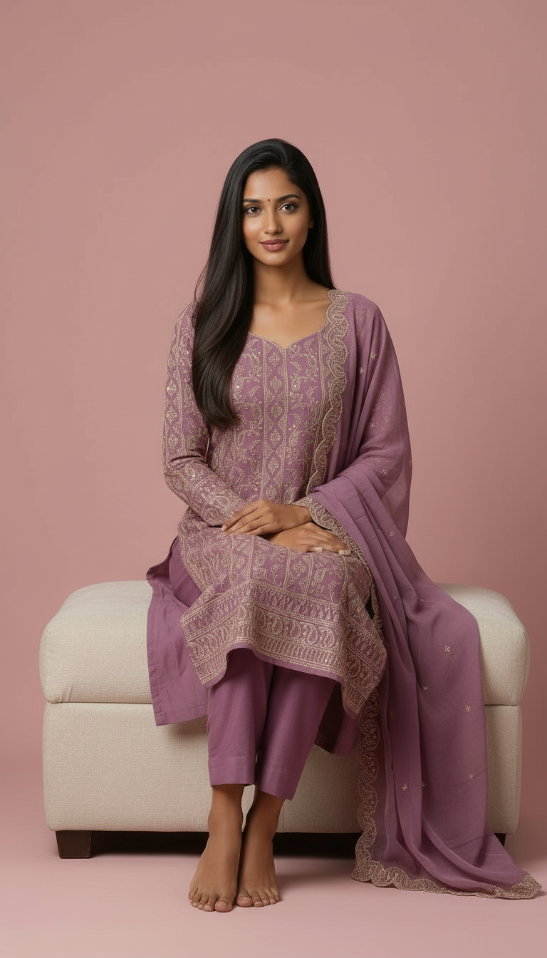 Heavy Embroidered Pure Organza Unstitched Suit - 1425 B / HC002363 view 2