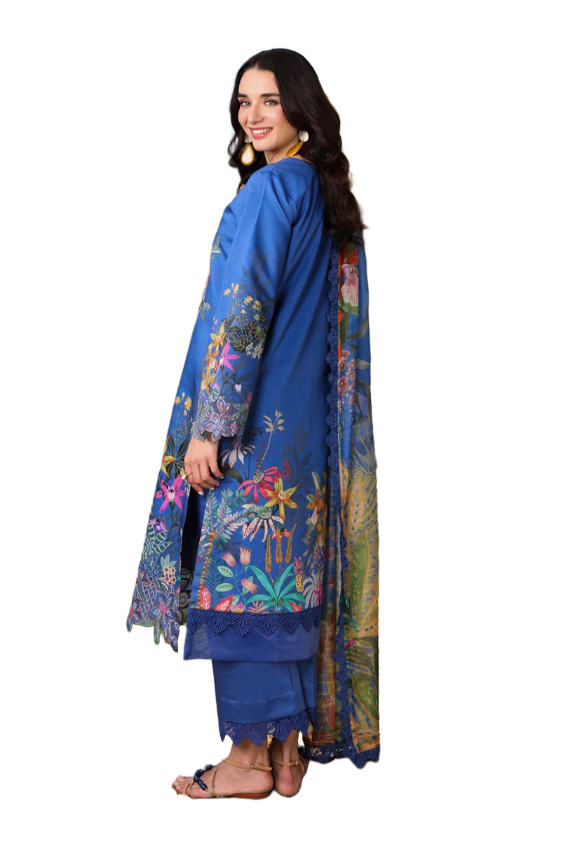 Rang Rasiya Lifestyle Symphonia Blue Lawn Embroidered Summer Suits / Df0033 view 3