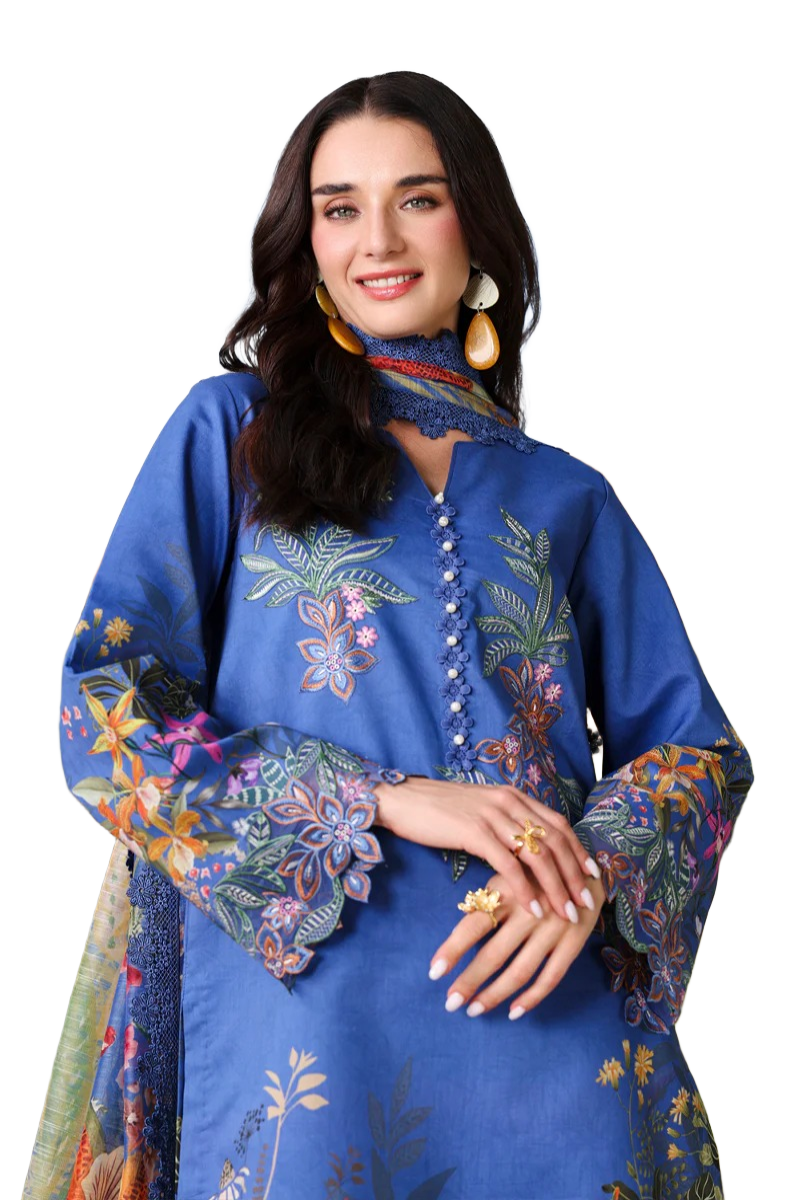 Rang Rasiya Lifestyle Symphonia Blue Lawn Embroidered Summer Suits / Df0033 view 2