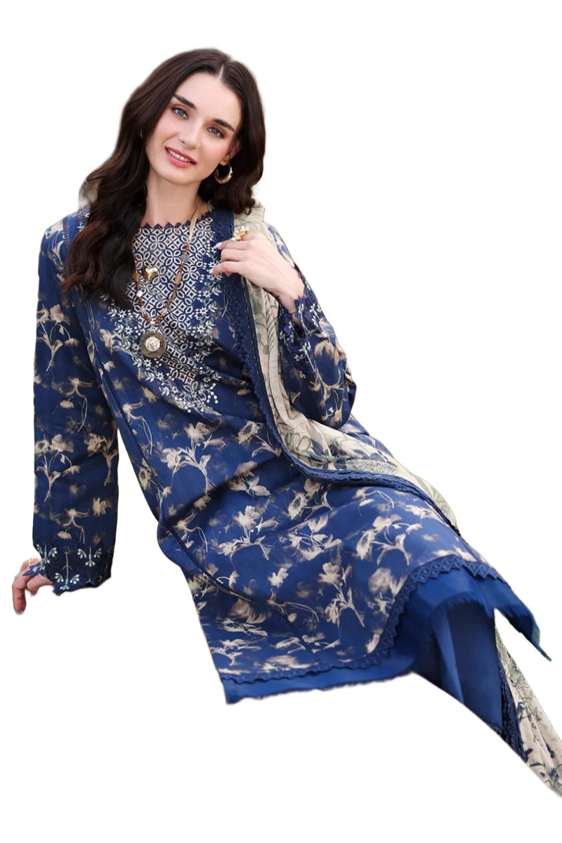 Rang Rasiya Lifestyle Charlotte Blue Lawn Embroidered Summer Suits / DF0033 view 4