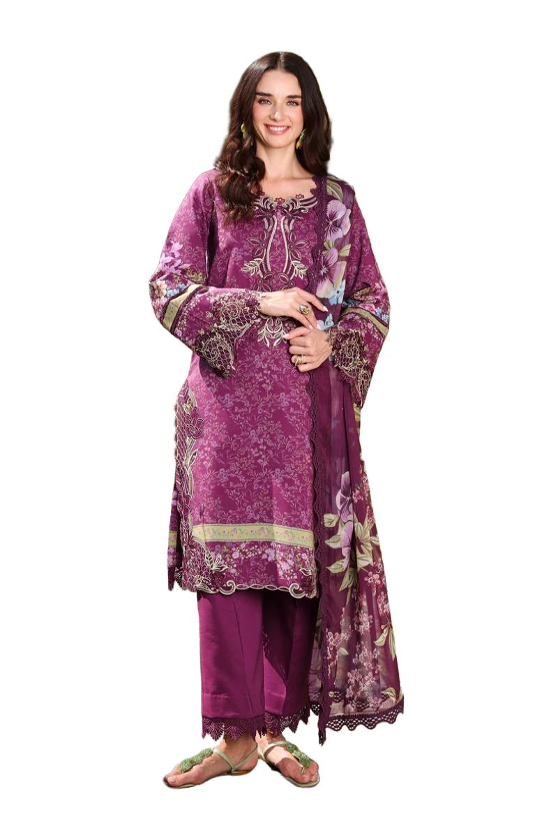 Rang Rasiya Lifestyle Utopia Magenta Lawn Embroidered Summer Suits / DF0033 view 2