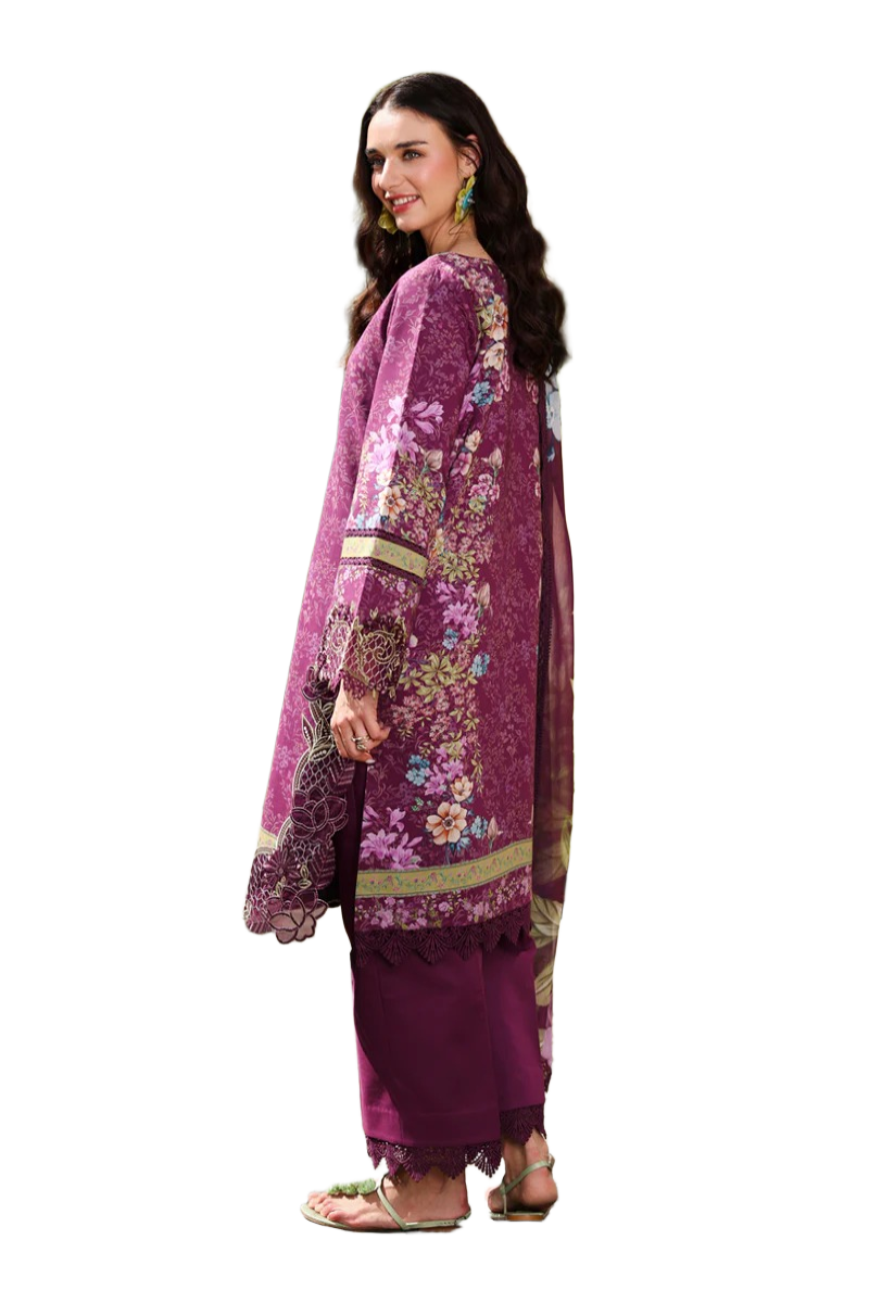 Rang Rasiya Lifestyle Utopia Magenta Lawn Embroidered Summer Suits / DF0033 view 3
