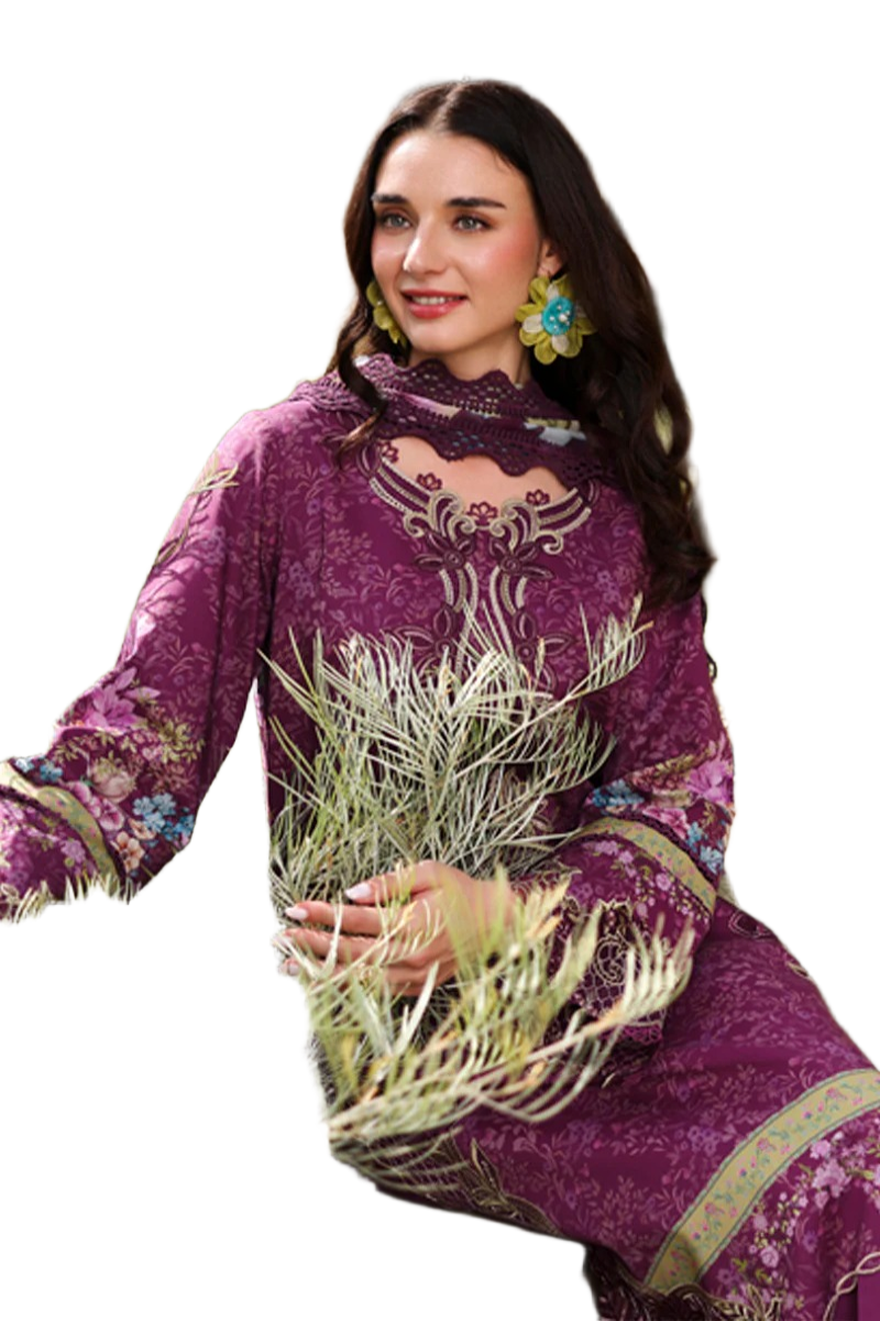 Rang Rasiya Lifestyle Utopia Magenta Lawn Embroidered Summer Suits / DF0033 view 4