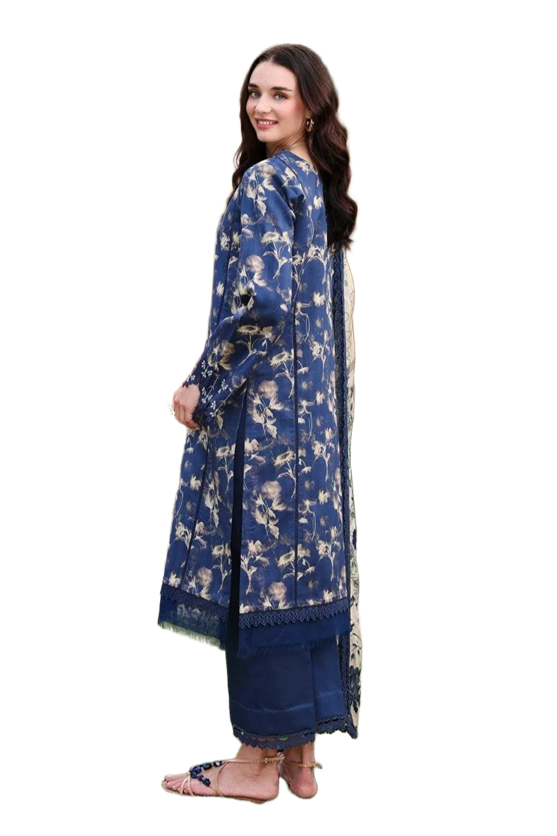 Rang Rasiya Lifestyle Charlotte Blue Lawn Embroidered Summer Suits / DF0033 view 3
