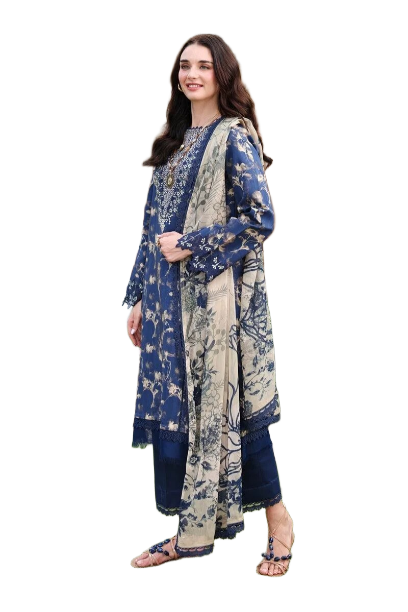Rang Rasiya Lifestyle Charlotte Blue Lawn Embroidered Summer Suits / DF0033 view 2