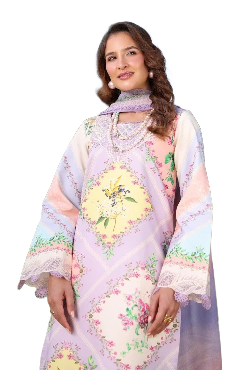Rang Rasiya Lifestyle Acacia Lavender Lawn Embroidered Summer Suits / Df0033 view 3