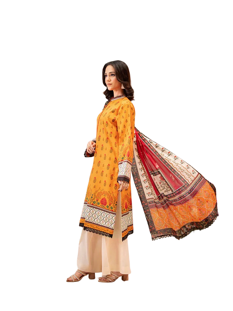 RAHA BY RAJBARI LAWN UN-STITCHED 3PC /DF0026 / D-07 view 2
