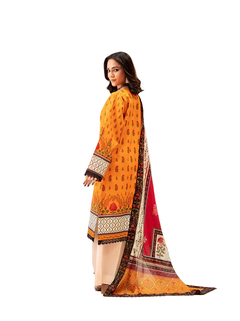 RAHA BY RAJBARI LAWN UN-STITCHED 3PC /DF0026 / D-07 view 3