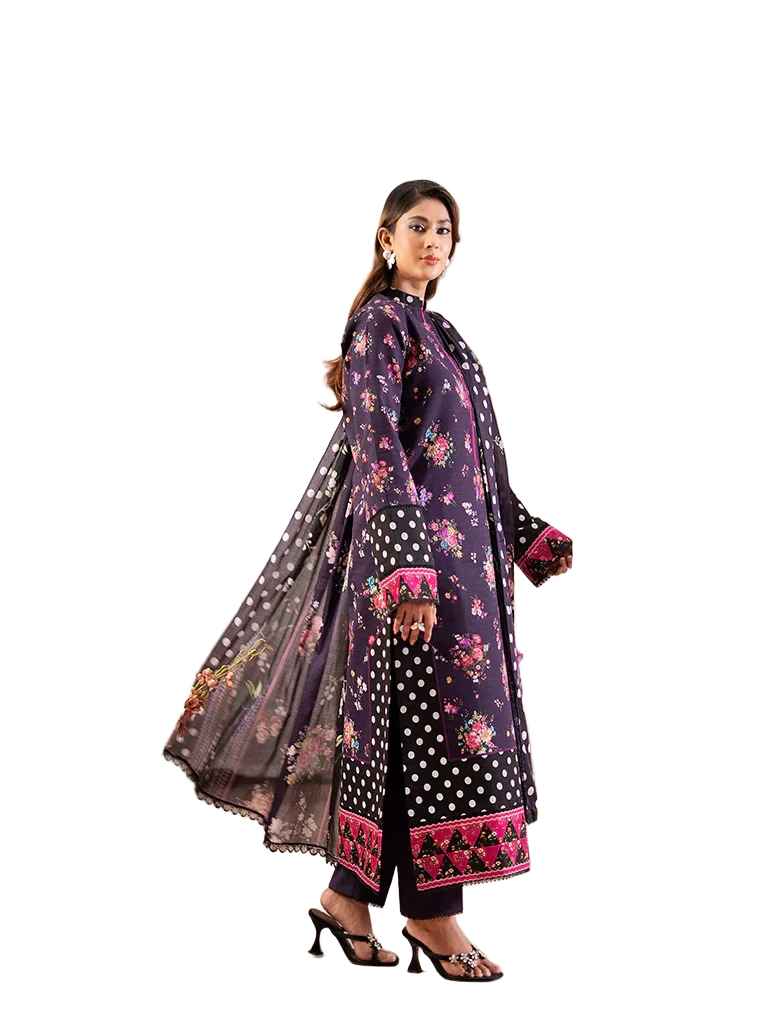 RAHA BY RAJBARI LAWN UN-STITCHED 3PC / DF0026/D-04 view 3
