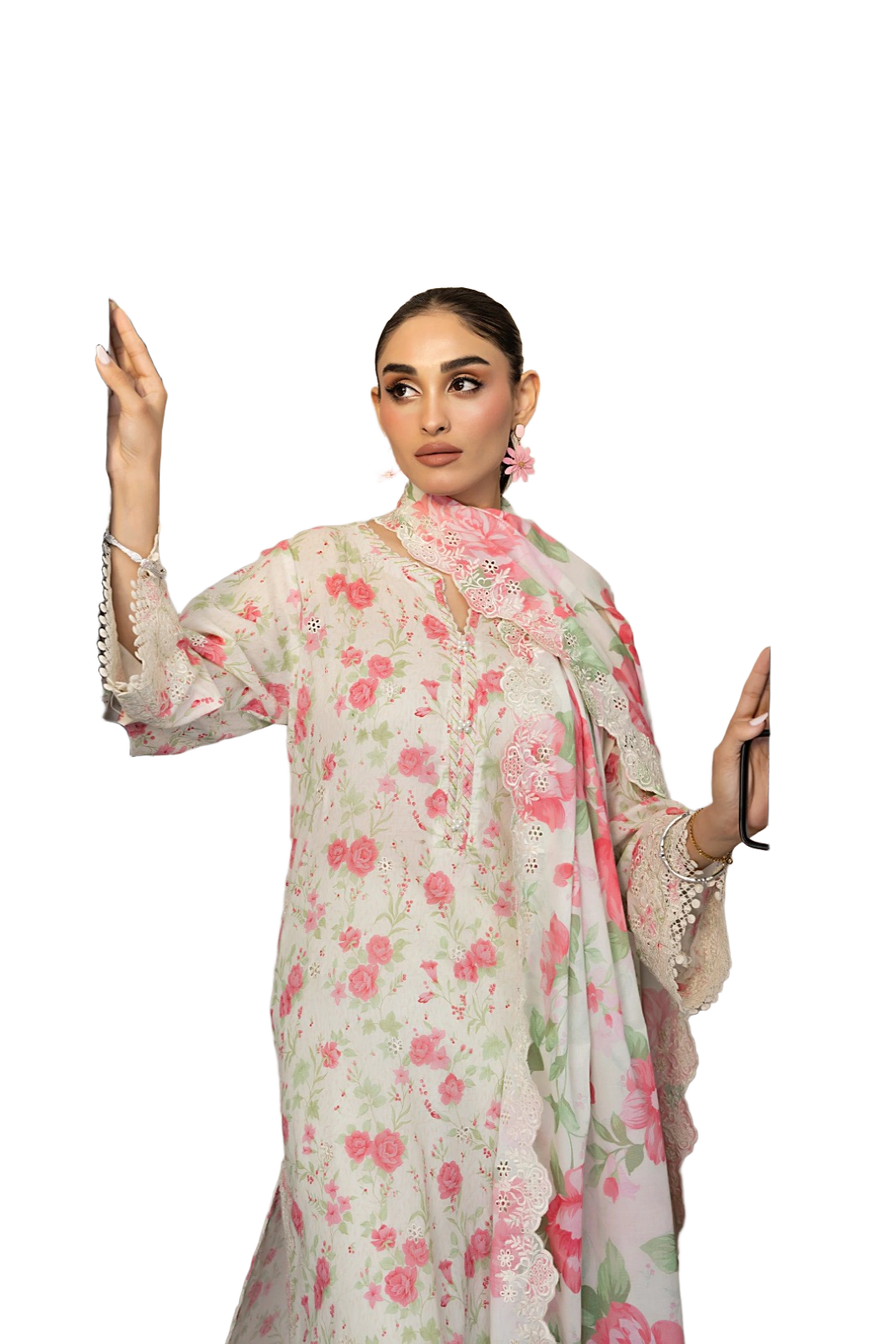 Lakhany Essentials Embroidered Lawn Unstitched 3Pc Suit LG-RL-0214 / DF0023 view 3