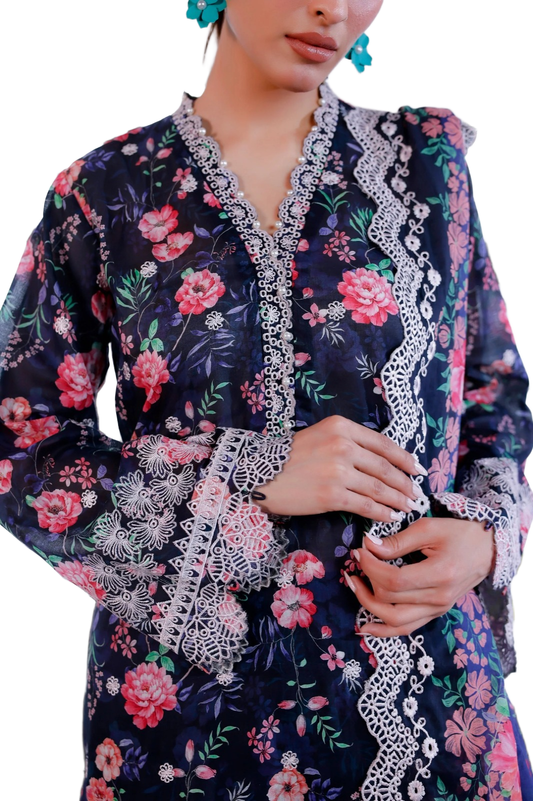 Lakhany Essentials Embroidered Lawn Unstitched 3 Pc Suit LG-RK-0023 / DF0023 view 2