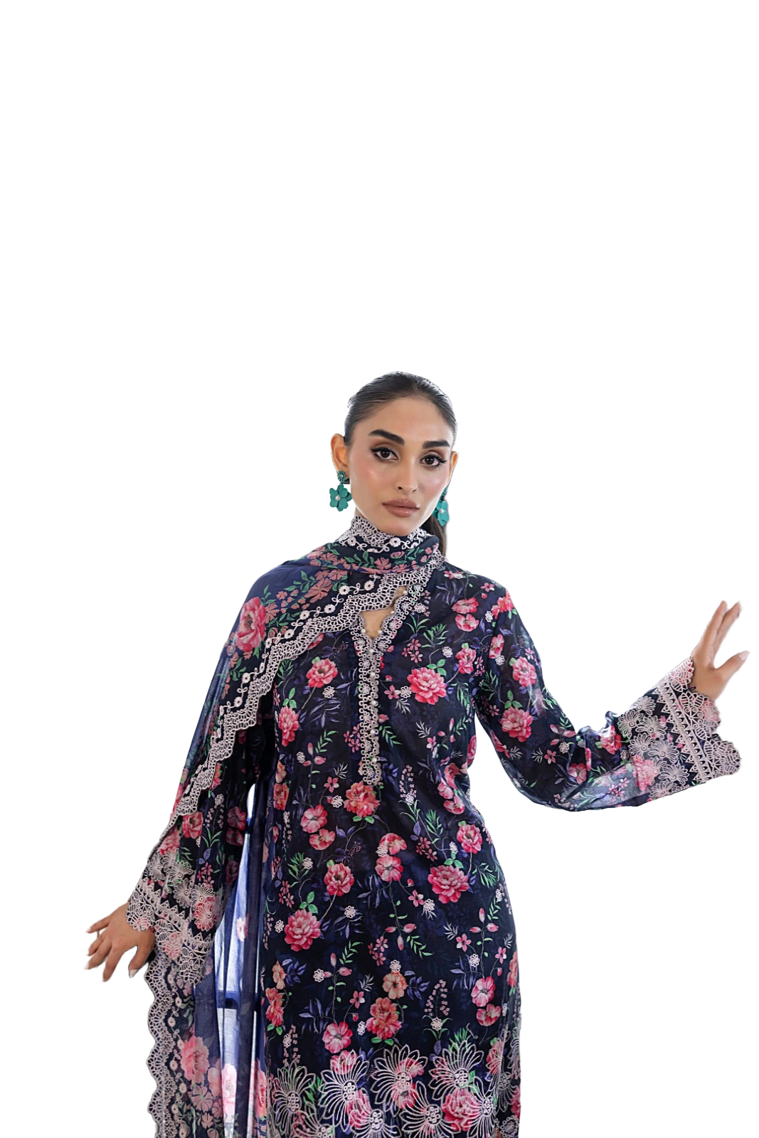 Lakhany Essentials Embroidered Lawn Unstitched 3 Pc Suit LG-RK-0023 / DF0023 view 3