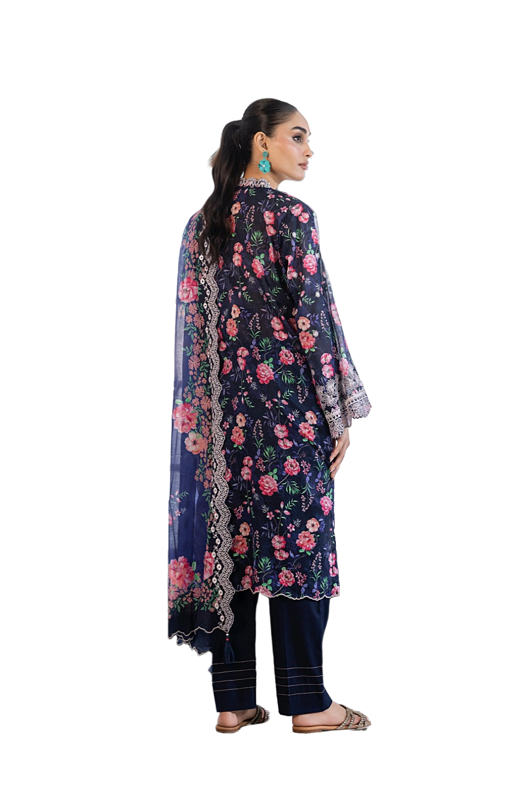 Lakhany Essentials Embroidered Lawn Unstitched 3 Pc Suit LG-RK-0023 / DF0023 view 4