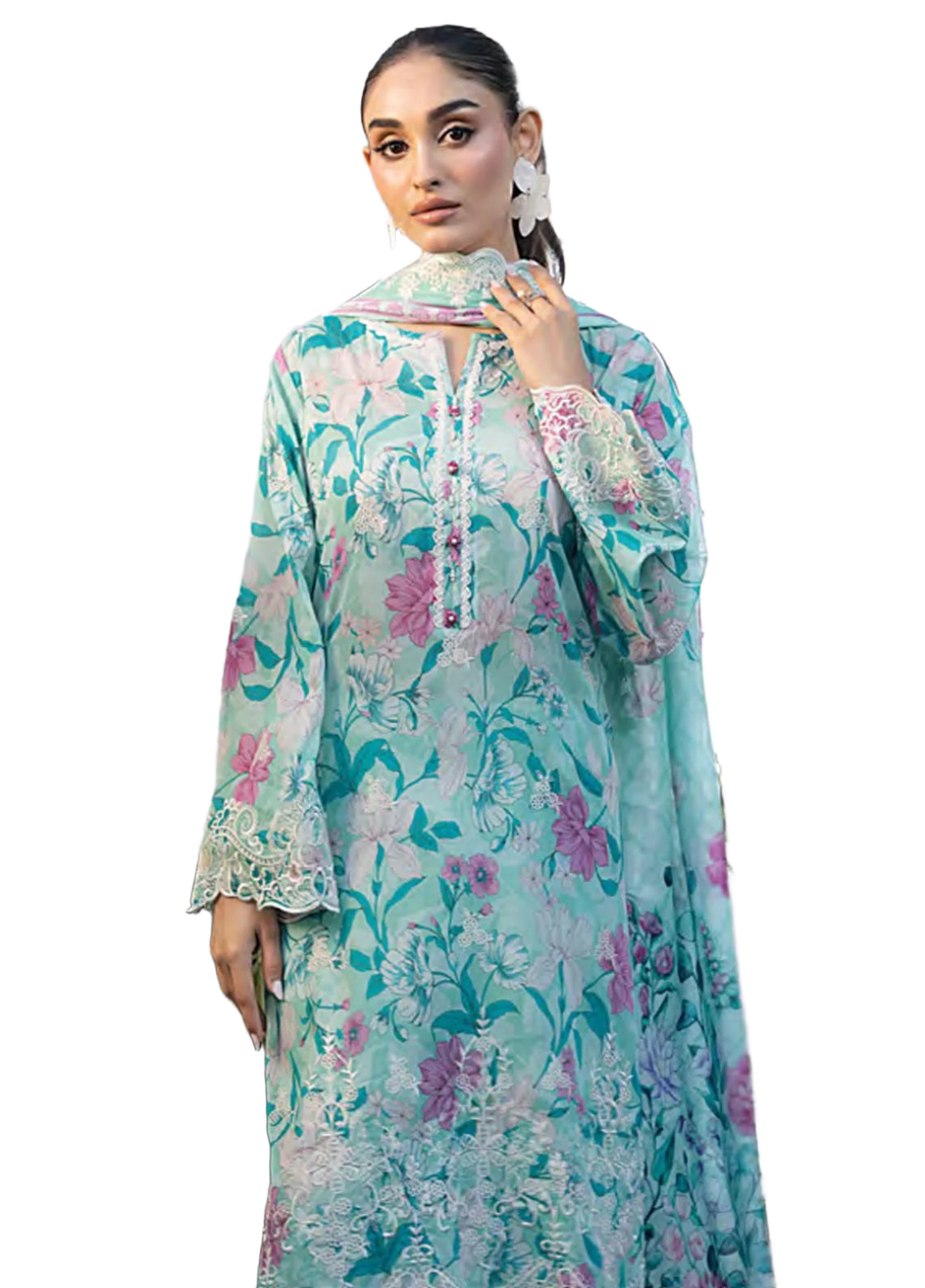 Lakhany Essentials Embroidered Lawn Unstitched 3Pc Suit LG-RK-0023/ DF0023 view 2
