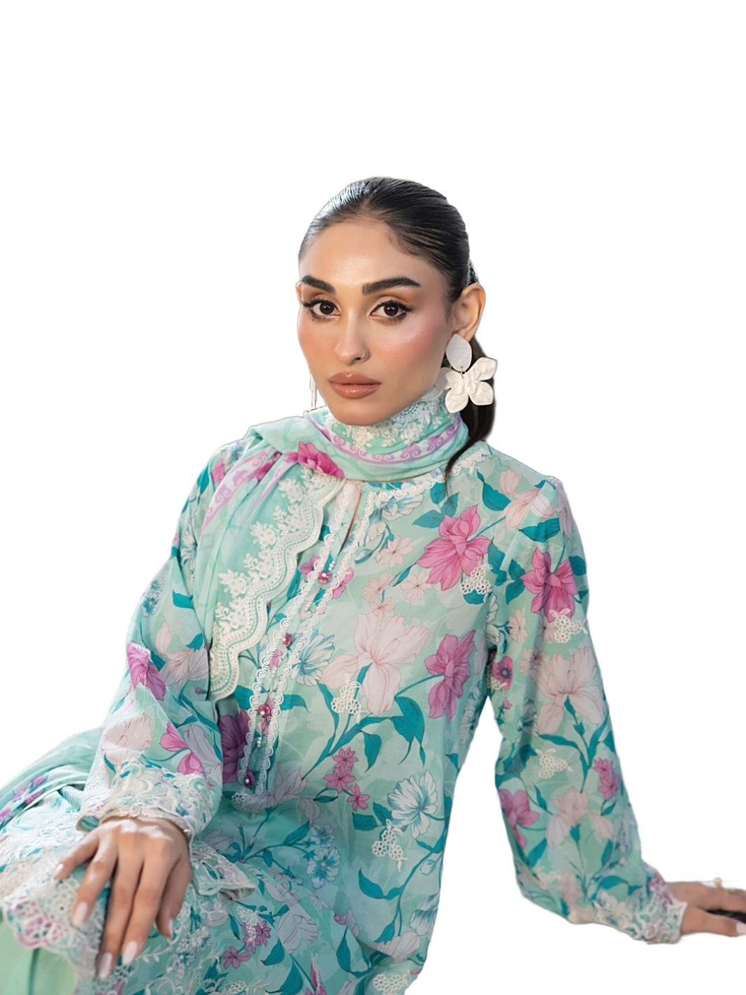 Lakhany Essentials Embroidered Lawn Unstitched 3Pc Suit LG-RK-0023/ DF0023 view 6