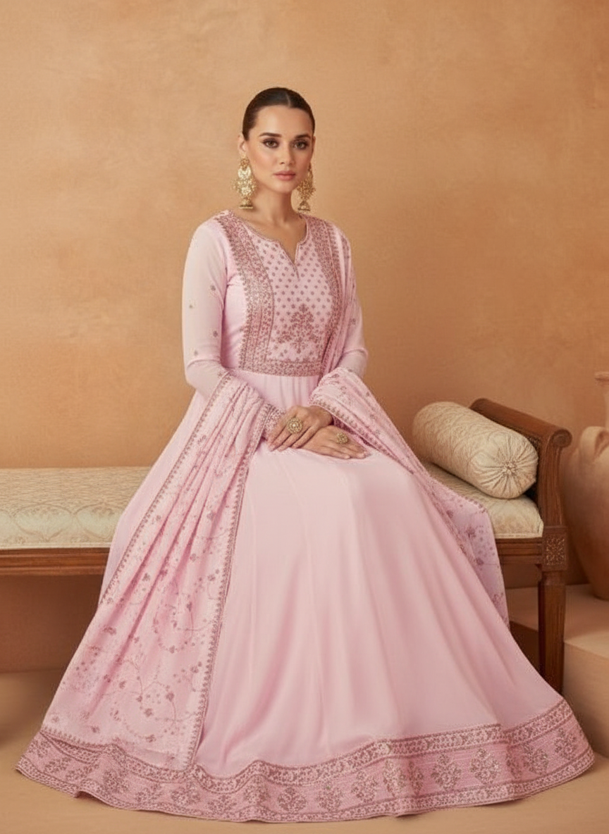 Gulkand Mastani Premium Silk Designer Gown Collection / 9802 / HC001091 view 5