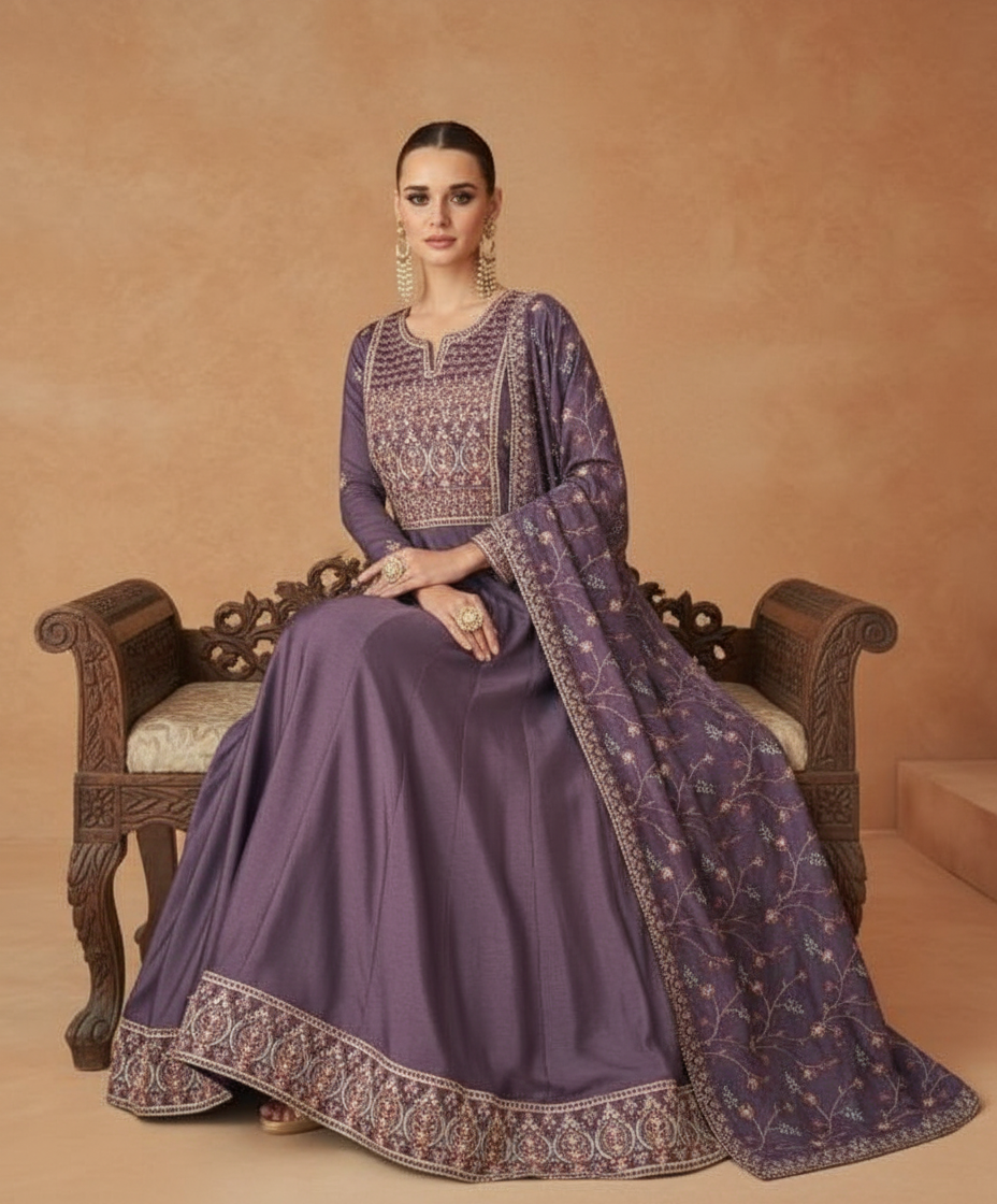 Gulkand Mastani Premium Silk Designer Gown Collection / 9804 / HC001091 view 5