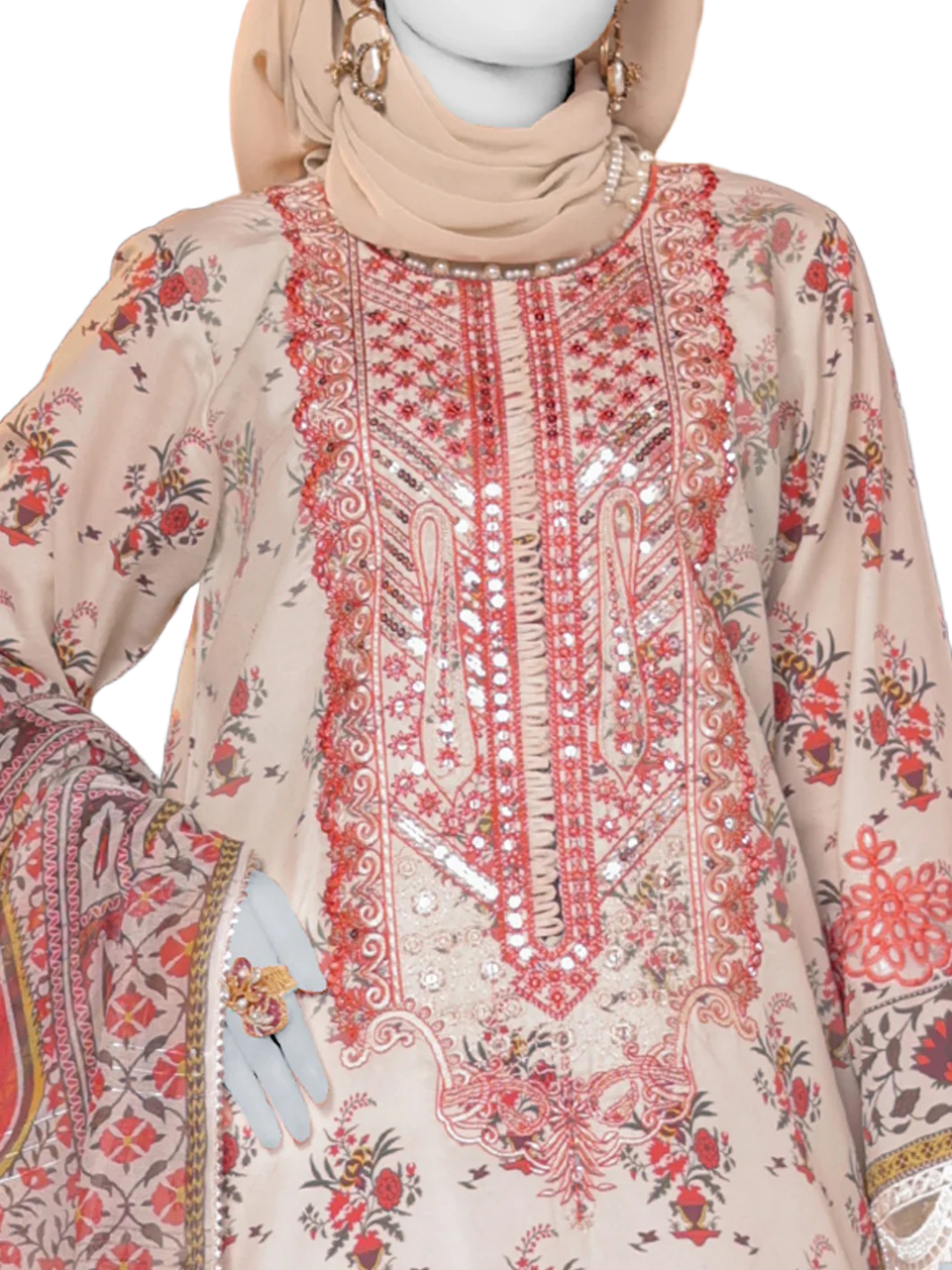 PANJNAD BY J. SEMI-STITCHED 3PC | PJ-ESSU-24-0707 / SD00101 view 3