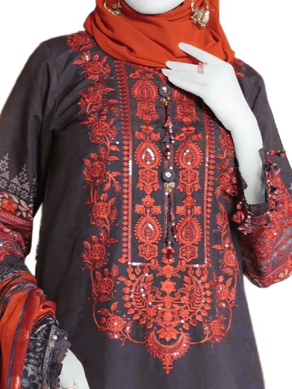 PANJNAD BY J. SEMI-STITCHED 3PC | PJ-ESSU-24-0702 / SD00101 view 3