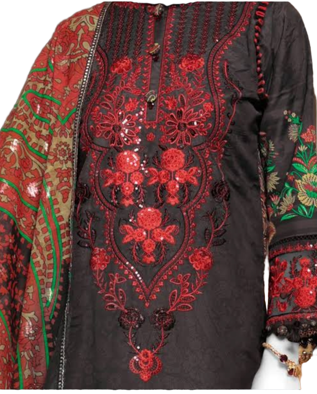 Panjnad by J. Essentials – Black Embroidered | PJ-ESSU-24-0704 / SD00101 view 3