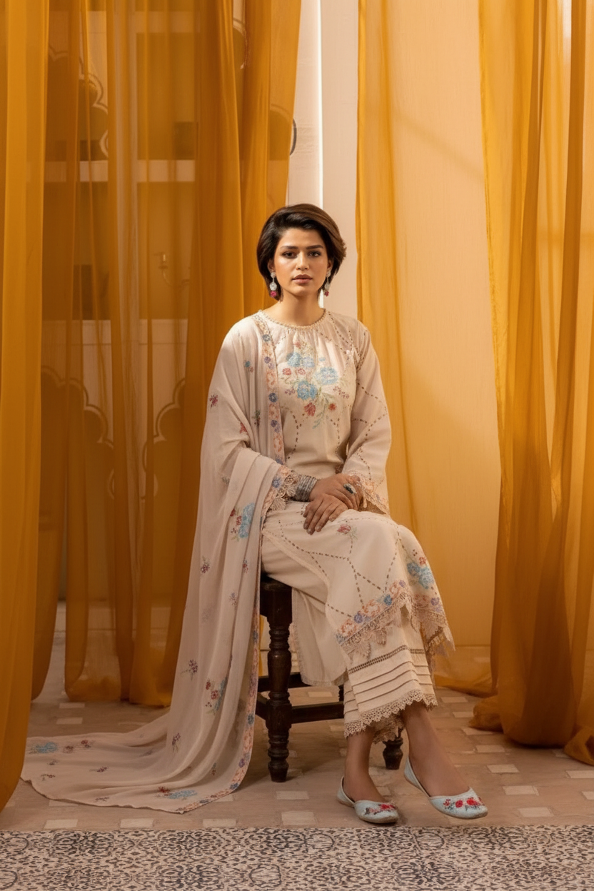 Gul-e-Bahaar Lawn By Khoobsurat Embroidered Lawn Suit G - 09 / SD00135 view 3