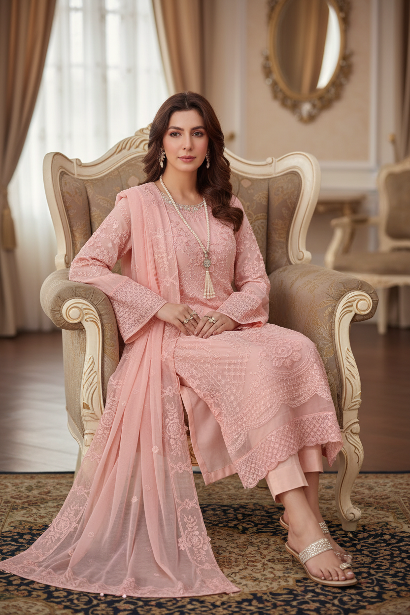 ARFA BY NOOR'S | LUXURY SEMI-STITCHED CHIFFON | D-01 / DF0027 view 4