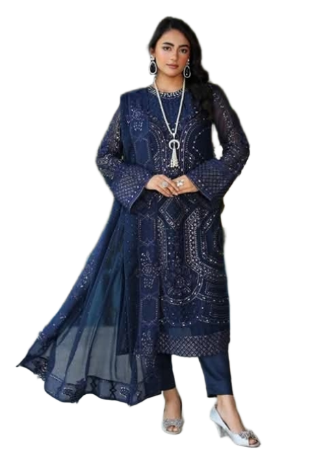 ARFA BY NOOR'S | LUXURY SEMI-STITCHED CHIFFON | D-04 / DF0027 view 3
