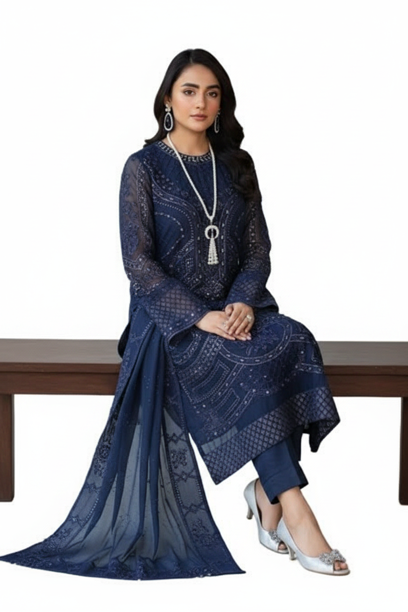 ARFA BY NOOR'S | LUXURY SEMI-STITCHED CHIFFON | D-04 / DF0027 view 4